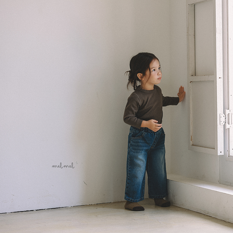 Melmel - Korean Children Fashion - #childofig - Brushed Denim Pants - 6