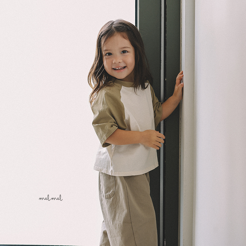 Melmel - Korean Children Fashion - #kidsshorts - Raglan Sleeve Tee - 7