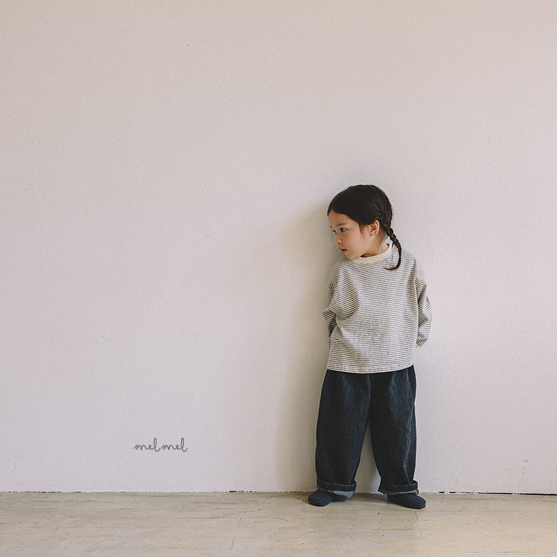 Melmel - Korean Children Fashion - #littlefashionista - Loose Fit Denim Pants - 6