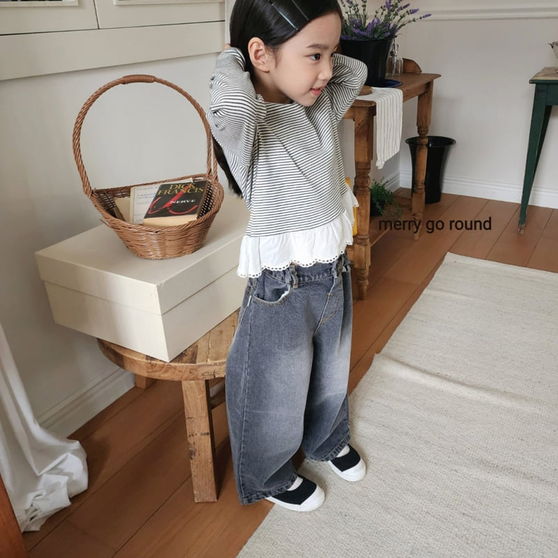 Merry Go Round - Korean Children Fashion - #Kfashion4kids - Wide Denim Pants - 7