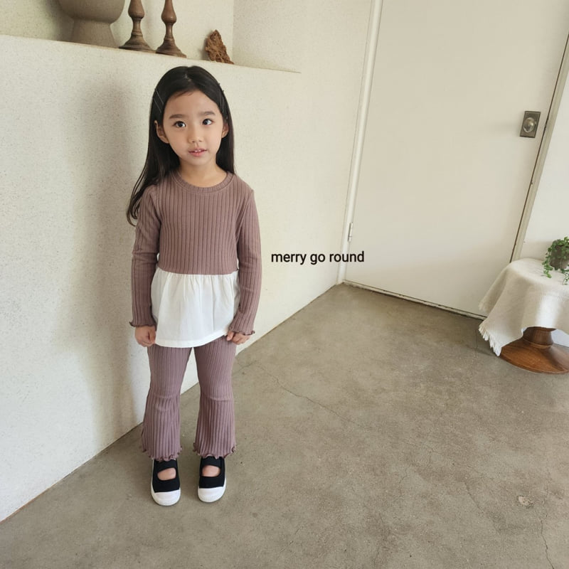 Merry Go Round - Korean Children Fashion - #Kfashion4kids - Ribbed Bootcut Set - 8