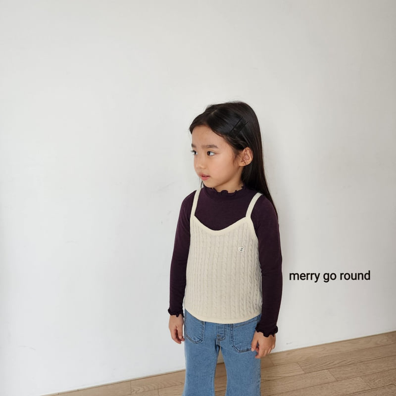 Merry Go Round - Korean Children Fashion - #kidzfashiontrend - Cable Knit Vest - 4