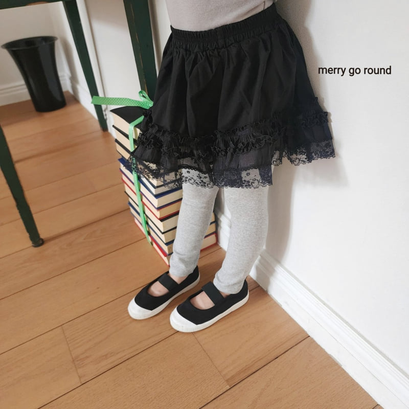 Merry Go Round - Korean Children Fashion - #stylishchildhood - Lace Skirt Leggings - 4