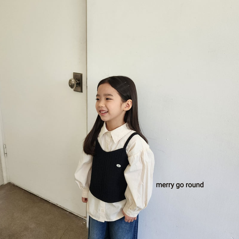 Merry Go Round - Korean Children Fashion - #childofig - Cable Knit Vest - 10