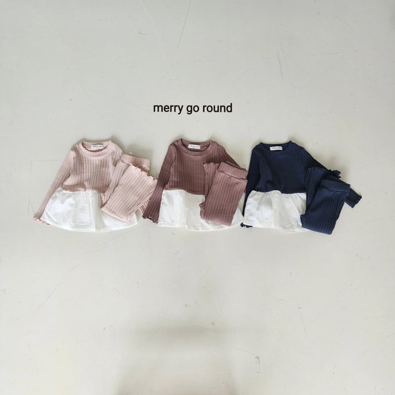 Merry Go Round - Korean Children Fashion - #childrensboutique - Ribbed Bootcut Set