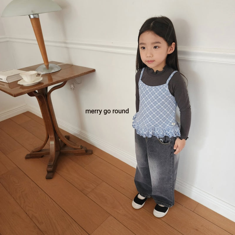 Merry Go Round - Korean Children Fashion - #designkidswear - Stretch Check Bustier - 7