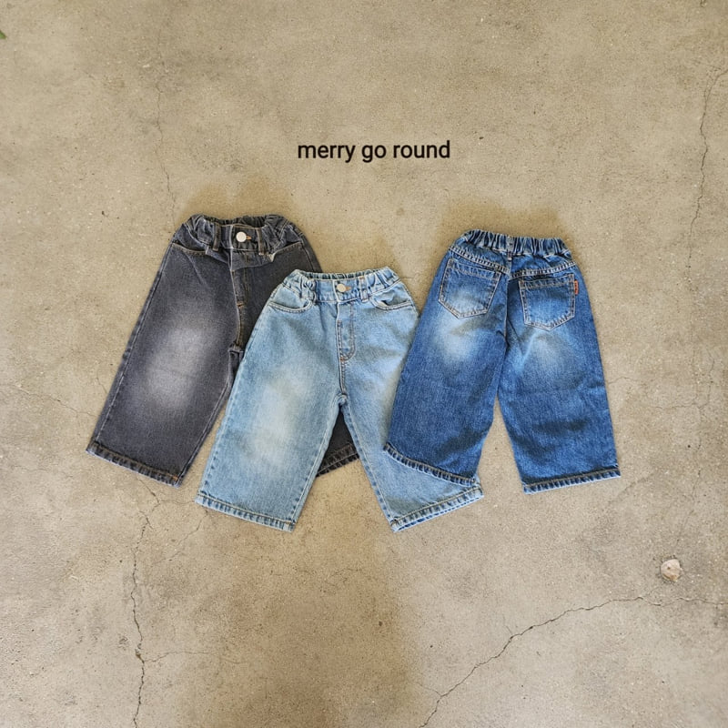 Merry Go Round - Korean Children Fashion - #designkidswear - Wide Denim Pants