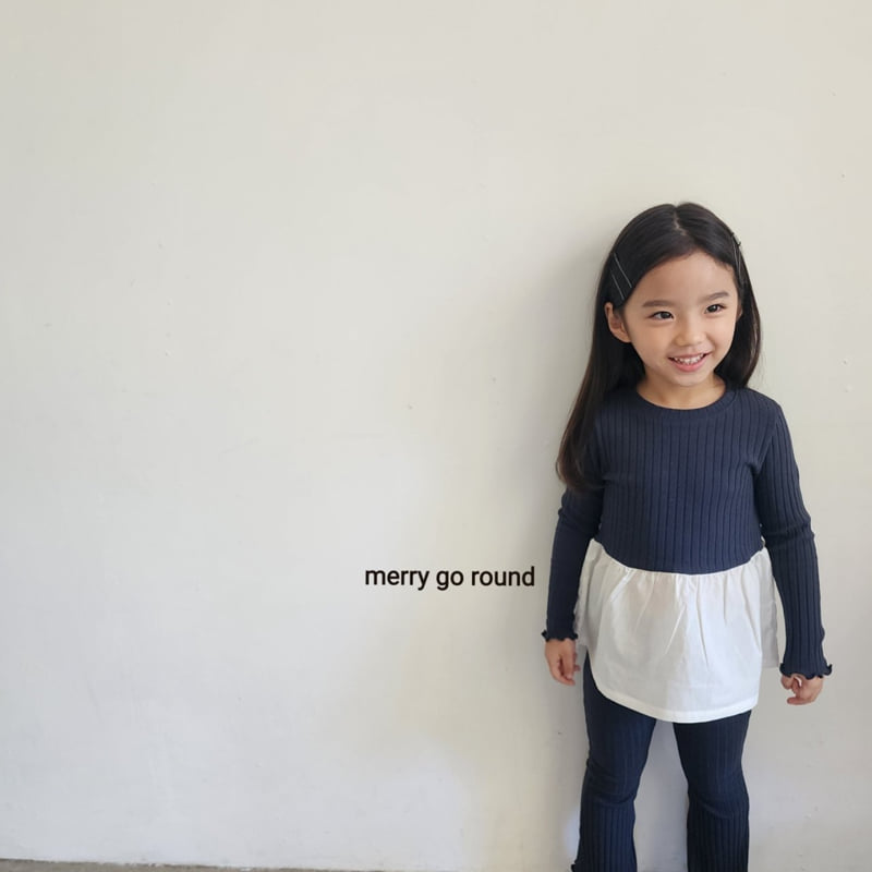 Merry Go Round - Korean Children Fashion - #designkidswear - Ribbed Bootcut Set - 2