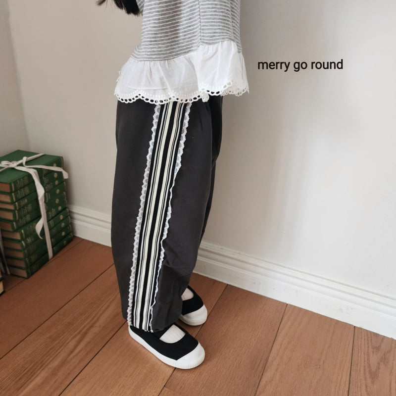 Merry Go Round - Korean Children Fashion - #designkidswear - Lace Jogger Pants