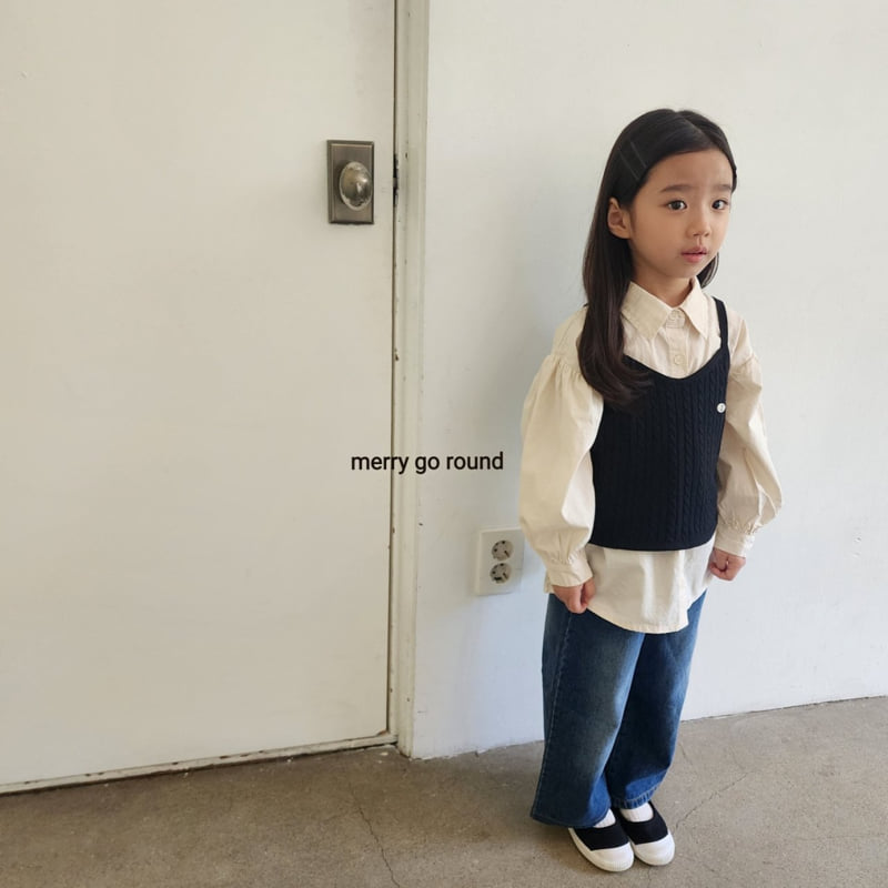 Merry Go Round - Korean Children Fashion - #designkidswear - Cable Knit Vest - 12