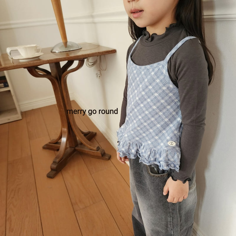 Merry Go Round - Korean Children Fashion - #discoveringself - Stretch Check Bustier - 8