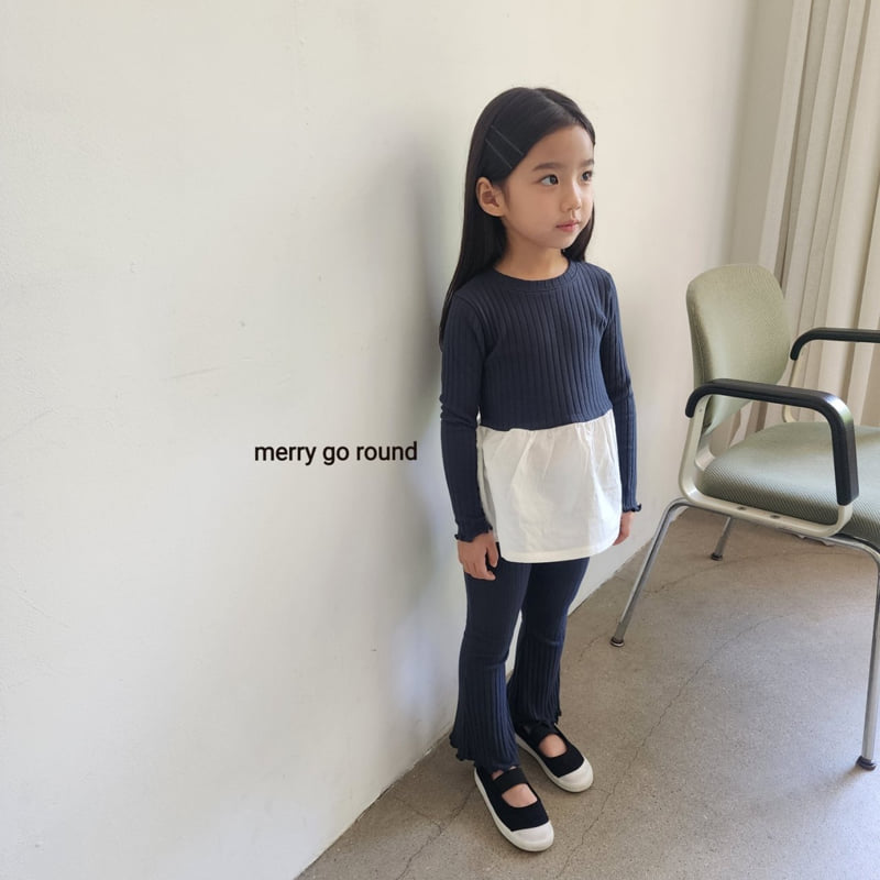 Merry Go Round - Korean Children Fashion - #discoveringself - Ribbed Bootcut Set - 3