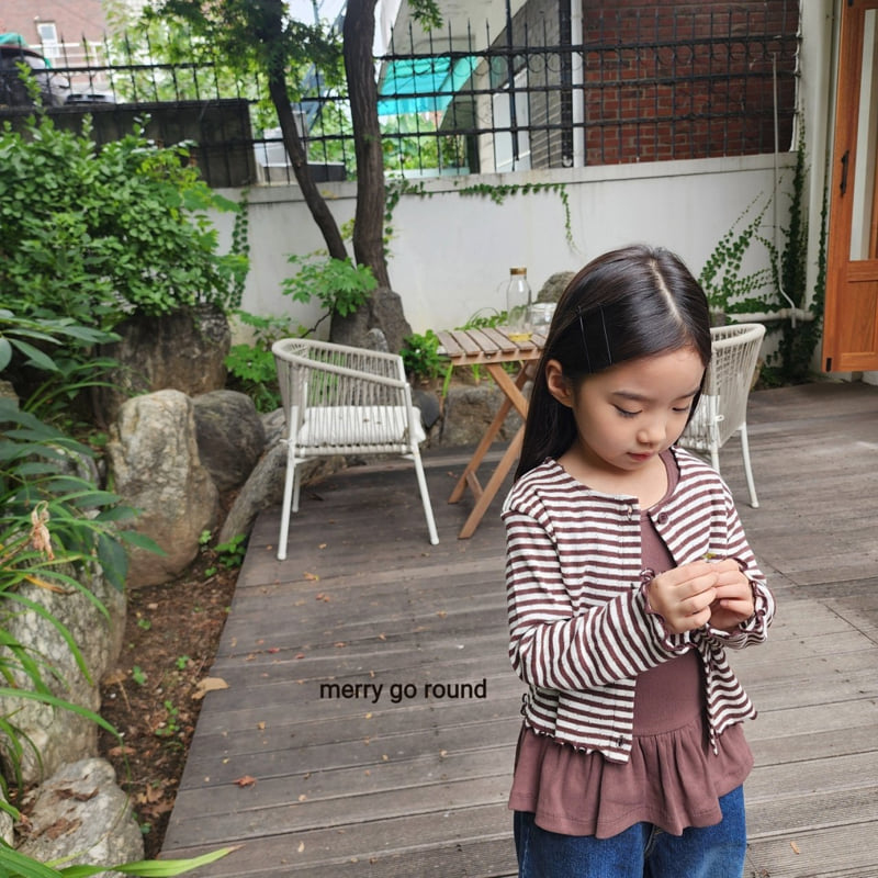 Merry Go Round - Korean Children Fashion - #fashionkids - Striped Cardigan Set - 2