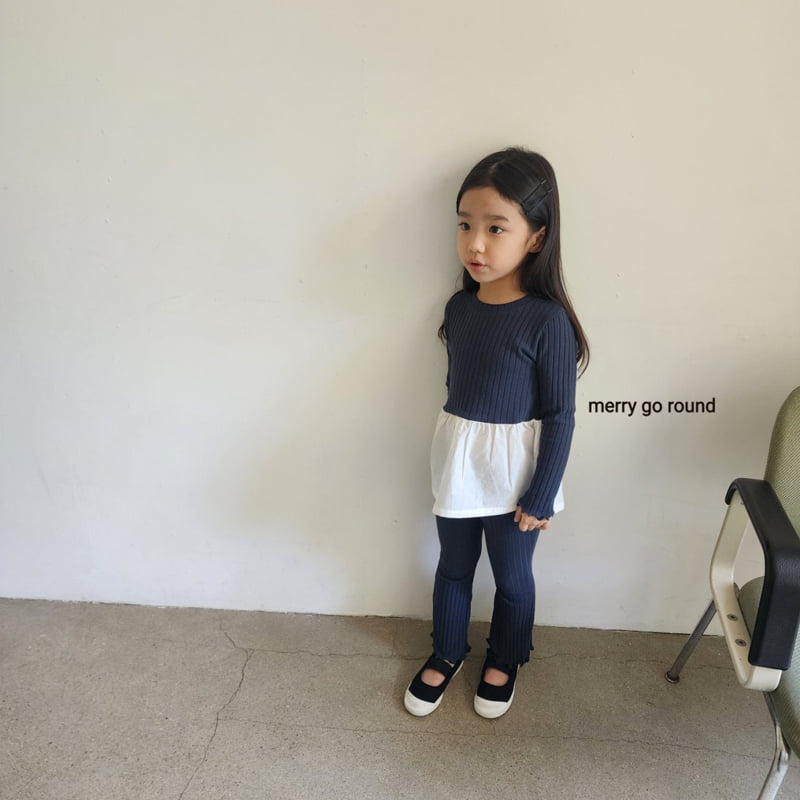 Merry Go Round - Korean Children Fashion - #discoveringself - Ribbed Bootcut Set - 4