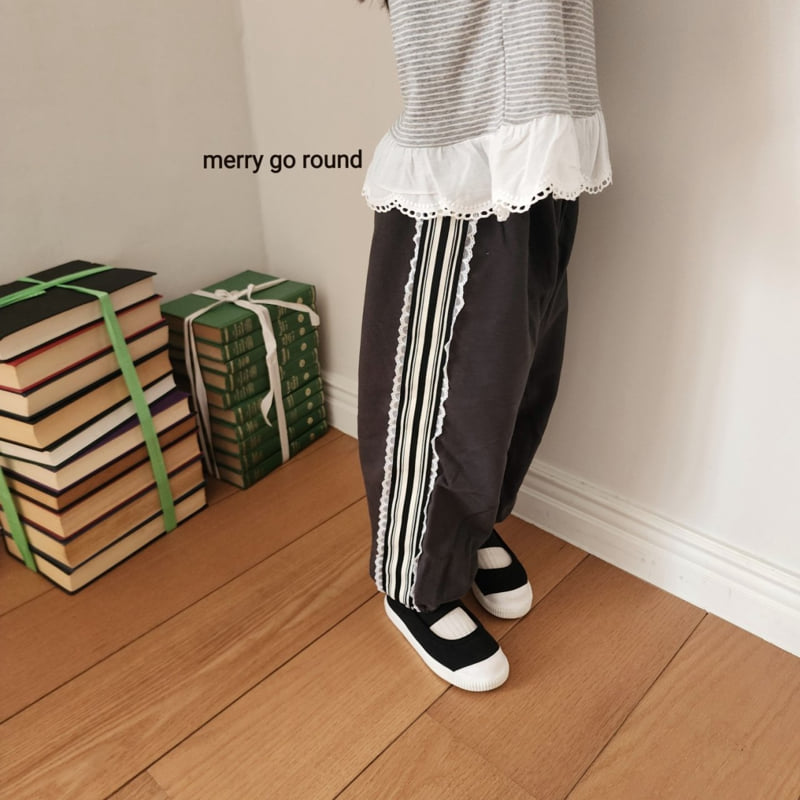 Merry Go Round - Korean Children Fashion - #fashionkids - Lace Jogger Pants - 3