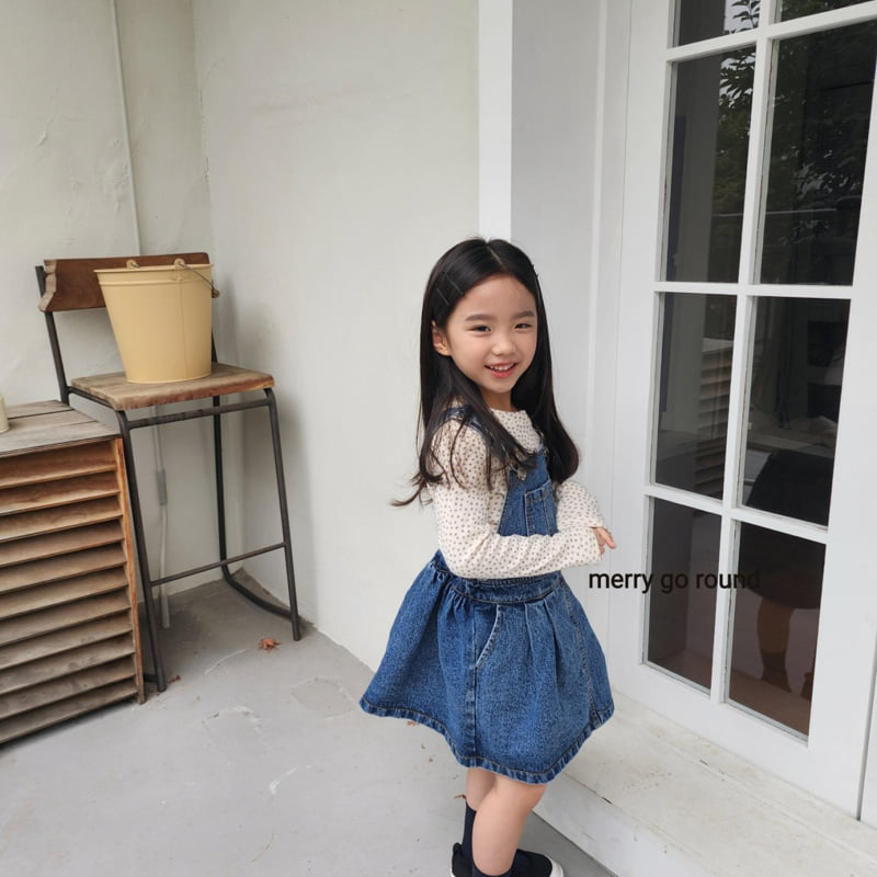 Merry Go Round - Korean Children Fashion - #fashionkids - Denim Overall One-piece - 2