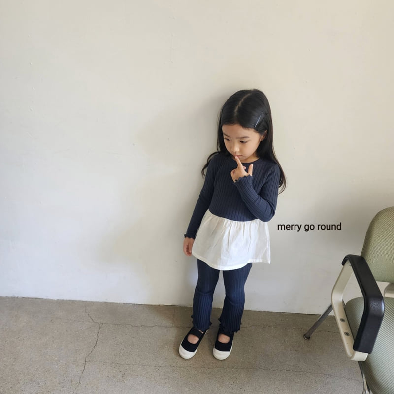 Merry Go Round - Korean Children Fashion - #kidsshorts - Ribbed Bootcut Set - 5