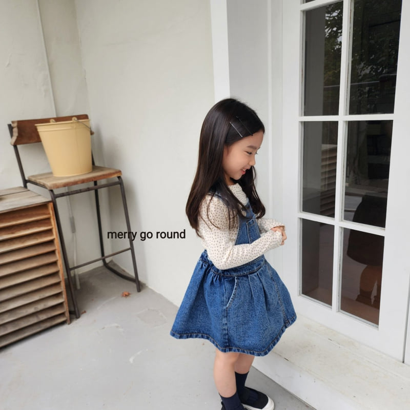 Merry Go Round - Korean Children Fashion - #kidsshorts - Denim Overall One-piece - 3