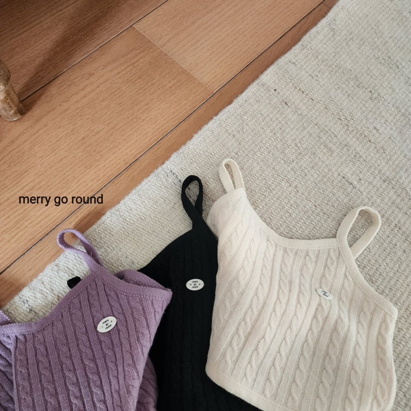 Merry Go Round - Korean Children Fashion - #kidsshorts - Cable Knit Vest