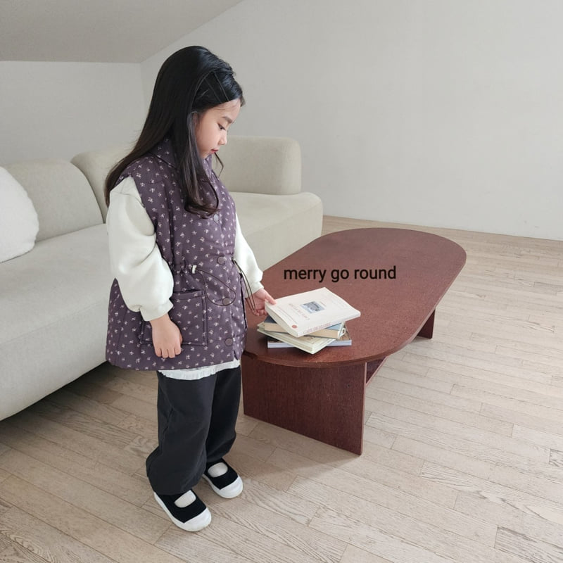 Merry Go Round - Korean Children Fashion - #kidsstore - Tiny Flower String Vest - 2