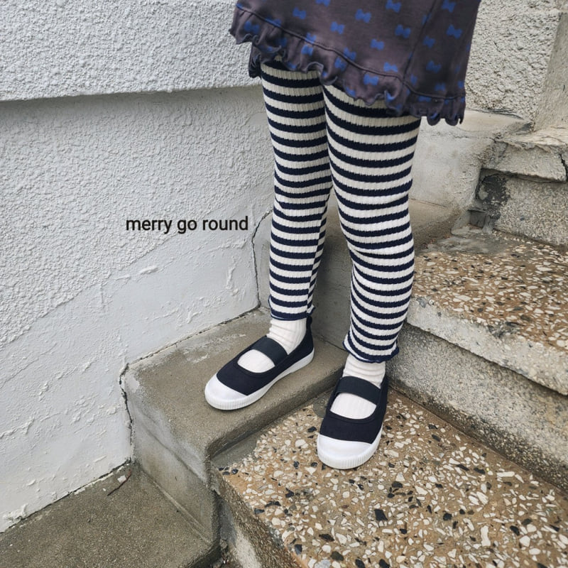 Merry Go Round - Korean Children Fashion - #kidsstore - Striped Leggings - 2