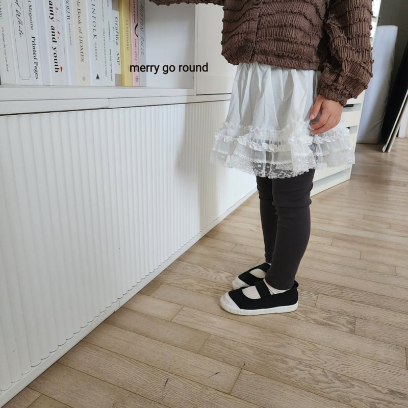 Merry Go Round - Korean Children Fashion - #kidsstore - Lace Skirt Leggings - 10