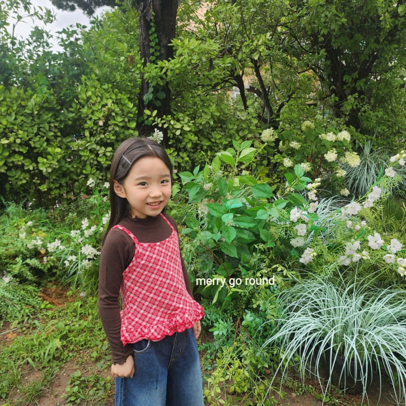 Merry Go Round - Korean Children Fashion - #kidzfashiontrend - Stretch Check Bustier - 12