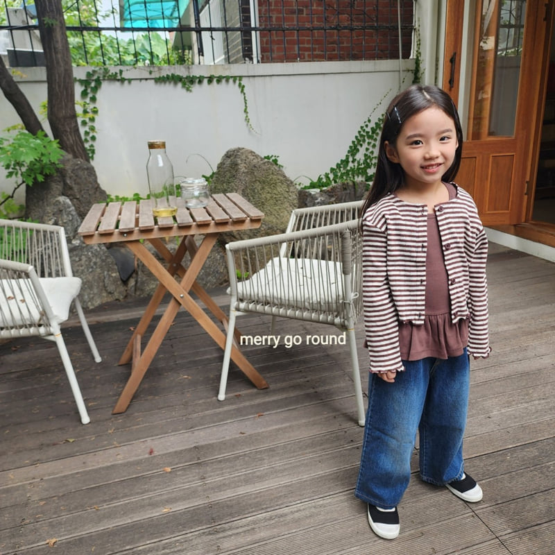 Merry Go Round - Korean Children Fashion - #kidzfashiontrend - Striped Cardigan Set - 5