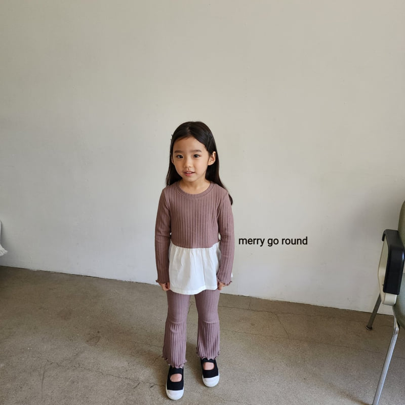 Merry Go Round - Korean Children Fashion - #kidzfashiontrend - Ribbed Bootcut Set - 7