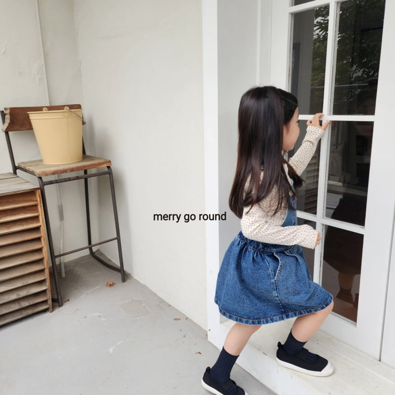 Merry Go Round - Korean Children Fashion - #kidzfashiontrend - Denim Overall One-piece - 5