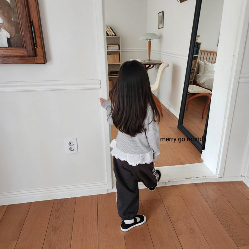 Merry Go Round - Korean Children Fashion - #littlefashionista - Lace Jogger Pants - 8