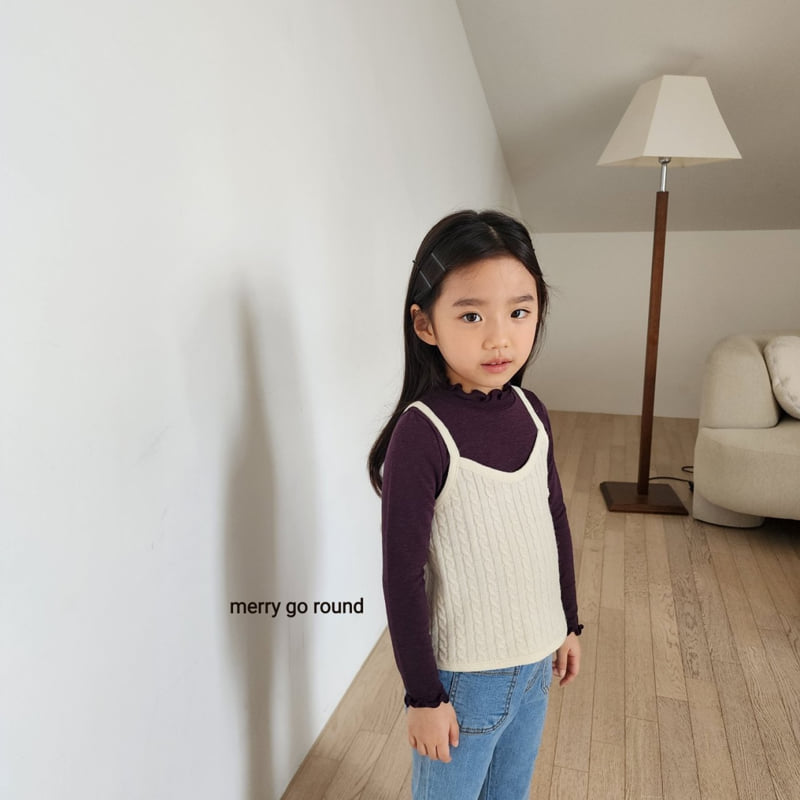 Merry Go Round - Korean Children Fashion - #littlefashionista - Cable Knit Vest - 5
