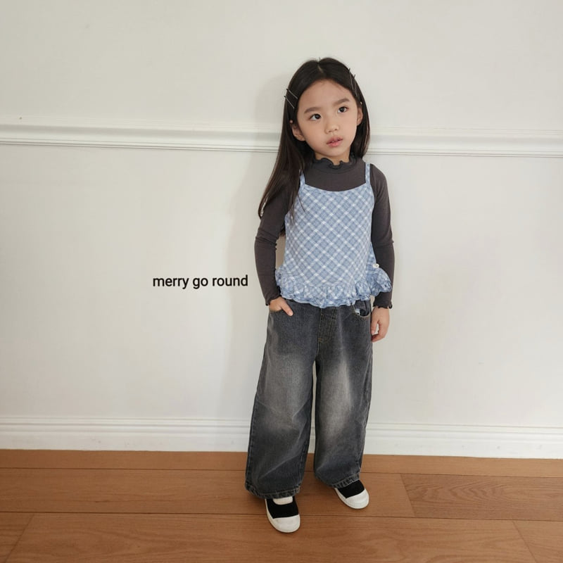 Merry Go Round - Korean Children Fashion - #minifashionista - Wide Denim Pants - 10
