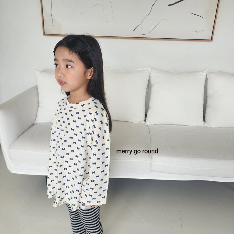 Merry Go Round - Korean Children Fashion - #minifashionista - Ribbon Frill Long Tee - 3