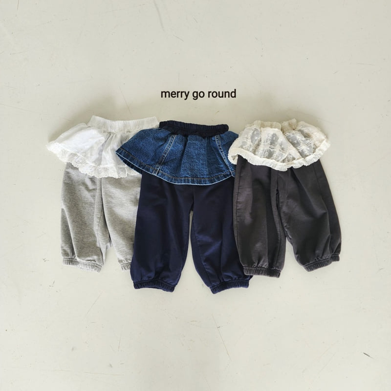 Merry Go Round - Korean Children Fashion - #prettylittlegirls - Skirt Jogger Pants - 2