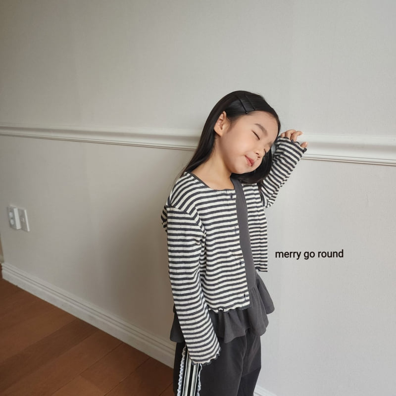 Merry Go Round - Korean Children Fashion - #prettylittlegirls - Striped Cardigan Set - 10