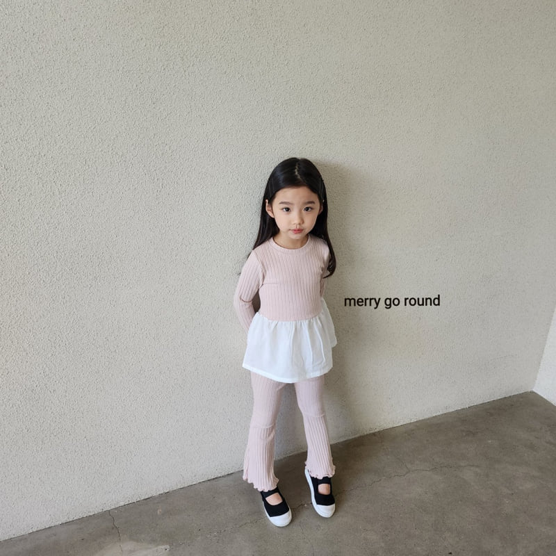 Merry Go Round - Korean Children Fashion - #prettylittlegirls - Ribbed Bootcut Set - 12