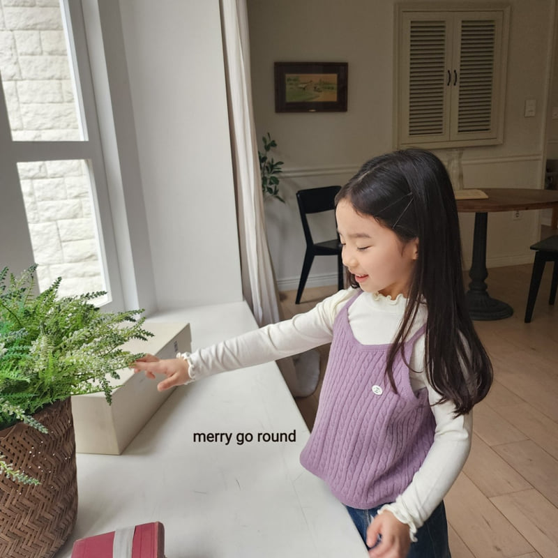 Merry Go Round - Korean Children Fashion - #prettylittlegirls - Cable Knit Vest - 8