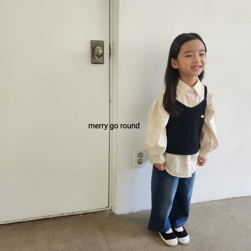 Merry Go Round - Korean Children Fashion - #stylishchildhood - Collared Long Shirt - 9