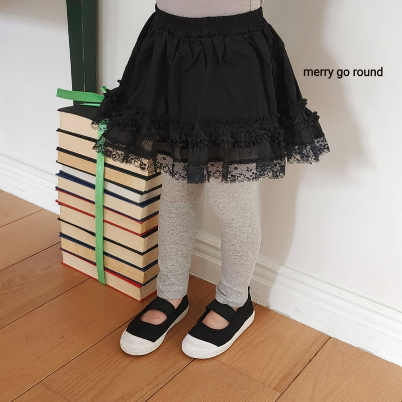Merry Go Round - Korean Children Fashion - #stylishchildhood - Lace Skirt Leggings - 3