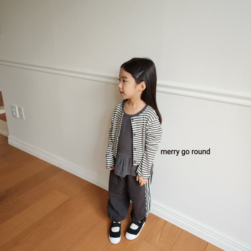 Merry Go Round - Korean Children Fashion - #toddlerclothing - Striped Cardigan Set - 12
