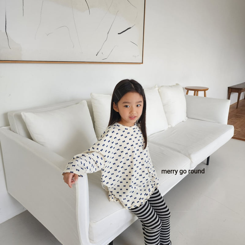 Merry Go Round - Korean Children Fashion - #toddlerclothing - Ribbon Frill Long Tee - 6