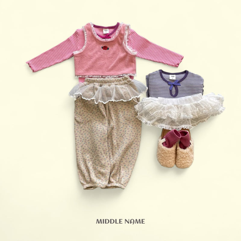 Middle Name - Korean Children Fashion - #Kfashion4kids - Ruffle Waffle Flower Pants - 6