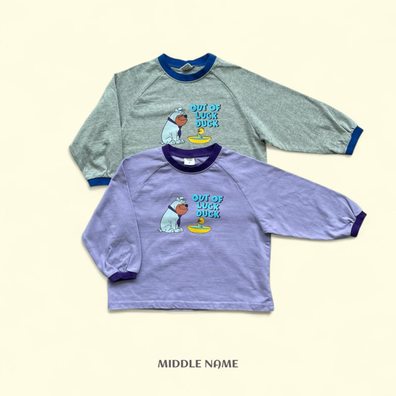 Middle Name - Korean Children Fashion - #Kfashion4kids - Colorblock Duck Long Tee