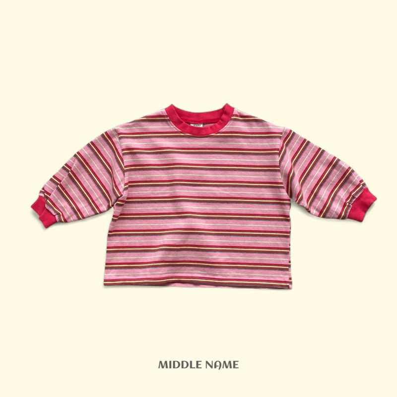 Middle Name - Korean Children Fashion - #Kfashion4kids - 88 Stripe Long Tee - 3