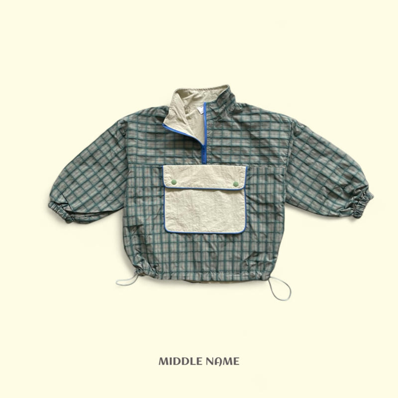 Middle Name - Korean Children Fashion - #childofig - Check Windbreaker Anorak - 3