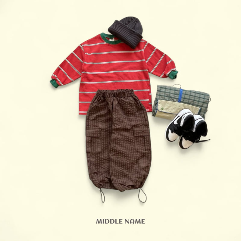 Middle Name - Korean Children Fashion - #childrensboutique - Embossed Check Cargo Pants - 11