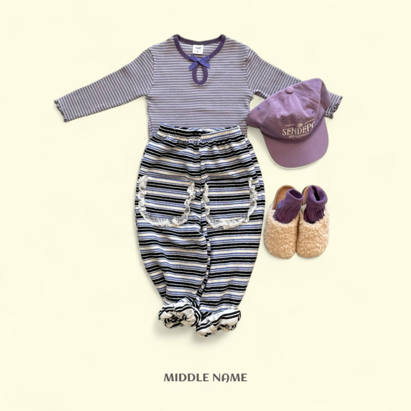 Middle Name - Korean Children Fashion - #childrensboutique - Ribbon Stripe Tee - 4