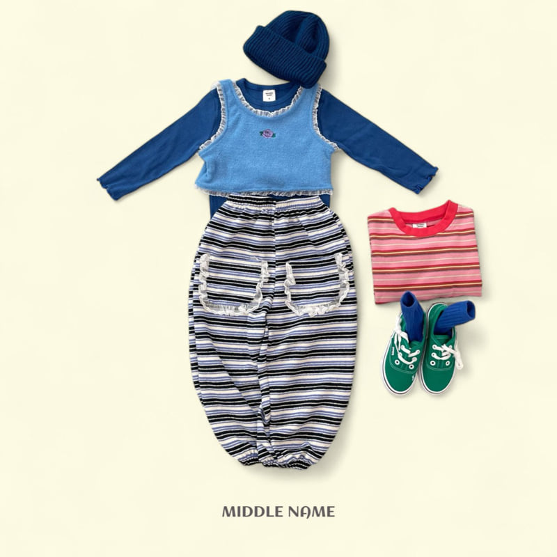 Middle Name - Korean Children Fashion - #fashionkids - Stripe Lace Pants - 7