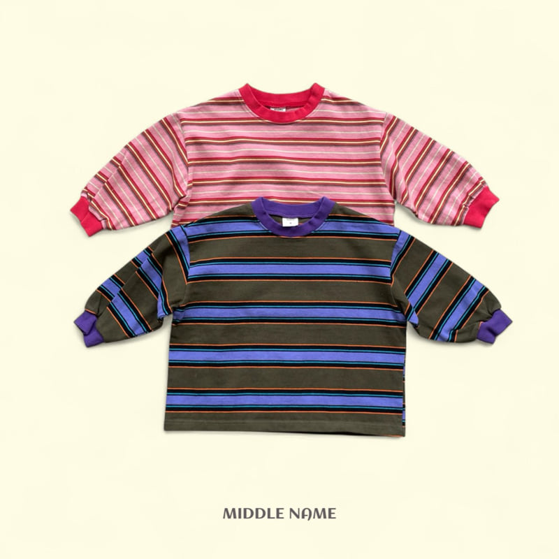 Middle Name - Korean Children Fashion - #kidsstore - 88 Stripe Long Tee